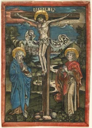 Christ on the Cross with Mary and Saint John, from the Missale Defunctorum, c.1499
